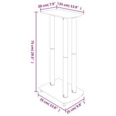shumee Stojalo za zvočnik 2 kosa črno srebrno kaljeno steklo 3 stebri