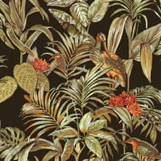 Vidaxl Tapeta Bird-of-Paradise črna