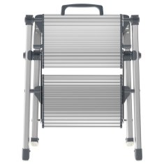 Vidaxl Dvokraka lestev z 2 stopnicama Mini Comfort 45 cm aluminij