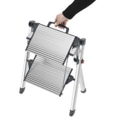 Vidaxl Dvokraka lestev z 2 stopnicama Mini Comfort 45 cm aluminij