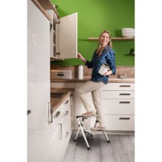 Vidaxl Dvokraka lestev z 2 stopnicama Mini Comfort 45 cm aluminij
