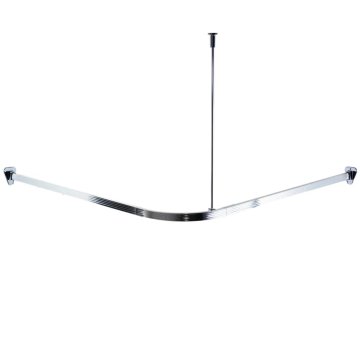 Vidaxl Univerzalno kotno vodilo za tuš zaveso s kljukicami krom 52500