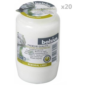 Vidaxl Spominske sveče Compo No 3 20 kosov prozorne