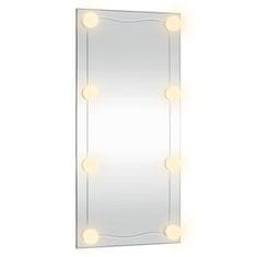 Vidaxl Stensko ogledalo z LED lučmi 30x60 cm stekleno pravokotno
