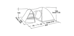 Easy Camp Blazar šotor, štiri osebe, moder