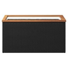 Vidaxl Vrtno korito črno 80x40x40 cm poli ratan