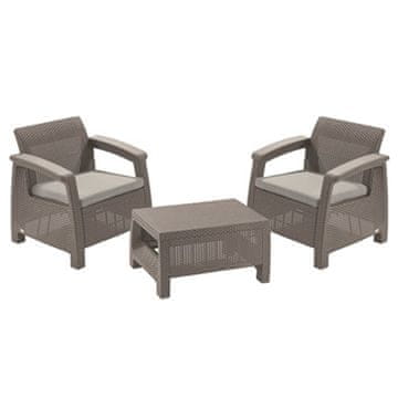 KETER Vrtna garnitura CORFU II WEEKEND, kapučino/ peščena, ODPRTA EMBALAŽA