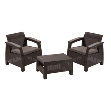 KETER Vrtna garnitura CORFU II WEEKEND, rjava/ sivo rjava, ODPRTA EMBALAŽA