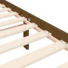 Vidaxl Posteljni okvir z vzglavjem medeno rjav 160x200 cm trden les