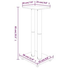 Greatstore Stojalo za zvočnik 2 kosa črno srebrno kaljeno steklo 2 stebra