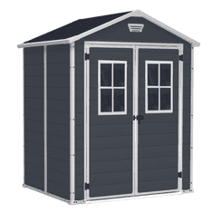 KETER Vrtna hiška Manor 6x5DD Indoor, temno siva, ZADNJI KOSI