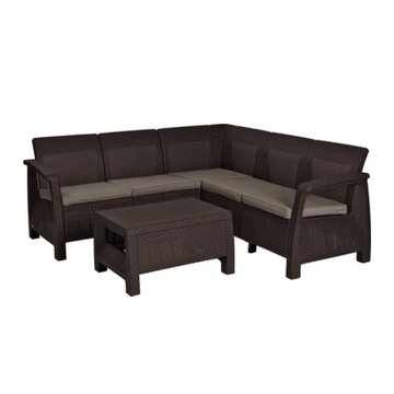 KETER Vrtna kotna garnitura CORFU II RELAX, rjava/ sivo rjava, ZADNJI KOSI