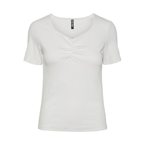 Pieces Ženska majica s kratkimi rokavi PCTANIA Slim Fit 17135430 Bright White