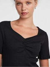 Pieces Ženska majica s kratkimi rokavi PCTANIA Slim Fit 17135430 Black (Velikost M)
