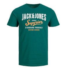 Jack&Jones Moška majica s kratkimi rokavi JJELOGO Regular Fit 12220500 Storm (Velikost XXL)