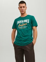 Jack&Jones Moška majica s kratkimi rokavi JJELOGO Regular Fit 12220500 Storm (Velikost XXL)