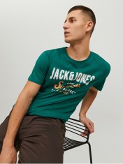 Jack&Jones Moška majica s kratkimi rokavi JJELOGO Regular Fit 12220500 Storm (Velikost XXL)