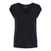 Ženska majica s kratkimi rokavi PCKAMALA Comfort Fit 17095260 Black (Velikost M)