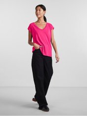 Pieces Ženska majica s kratkimi rokavi PCKAMALA Comfort Fit 17095260 Beetroot Purple (Velikost L)