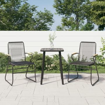 Vidaxl vidaXL Vrtni stoli, komplet 2 kosov, črni, 58x59x85,5 cm, PVC ratan