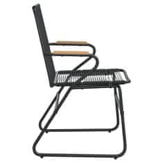 Vidaxl Vrtni stoli 2 kosa črni 58x59x85,5 cm PVC ratan