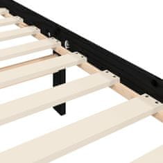 Vidaxl Posteljni okvir z vzglavjem črn 90x200 cm trden les
