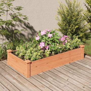 Vidaxl vidaXL Dvignjena gredica s podlogo, rjava, 120x60x25 cm, jelka