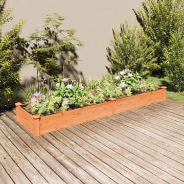 Vidaxl vidaXL Dvignjena gredica z oblogo, rjava, 240x60x25 cm, jelka