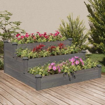Vidaxl vidaXL Dvignjena gredica, siva, 120x120x56 cm, les jelke