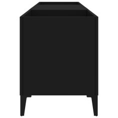 Vidaxl Omarica za gramofonske plošče črna 121x38x48 cm inženirski les