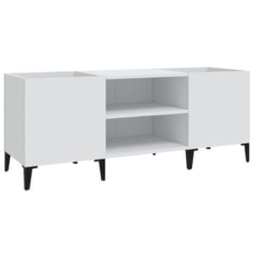 Vidaxl Omarica za gramofonske plošče bela 121x38x48 cm inženirski les