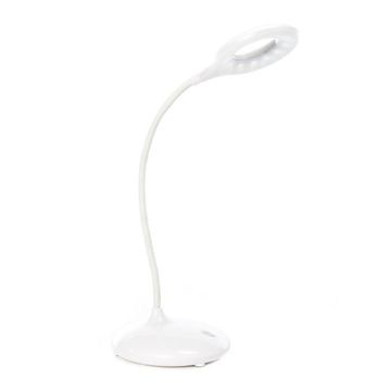 LED namizna svetilka 13,5x12xh41cm / Touch, USB / bela / plastika