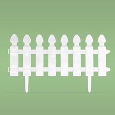 GARDEN OF EDEN PVC ograja za vrtove ali cvetlične grede 51 x 30 cm bela