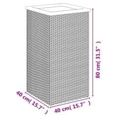 Vidaxl Vrtno korito črno 40x40x80 cm poli ratan