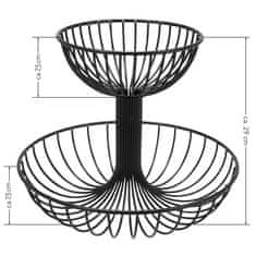 Zeller Skleda za sadje h25,8cm / 2-nadstropna / črna / kovina