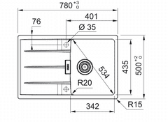 Franke Fragranite korito CNG 611-78, Onyx