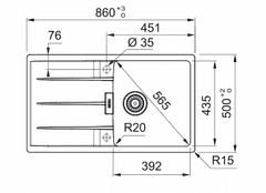 Franke Fragranite korito CNG 611-86, Onyx