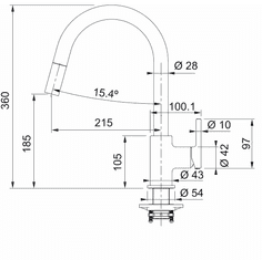 Franke izvlečna armatura LINA, Onyx