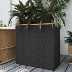Vidaxl Vrtno korito črno 80x40x80 cm poli ratan