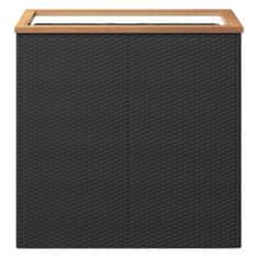 Vidaxl Vrtno korito črno 80x40x80 cm poli ratan