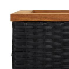 Vidaxl Vrtno korito črno 80x40x80 cm poli ratan