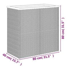 Vidaxl Vrtno korito črno 80x40x80 cm poli ratan