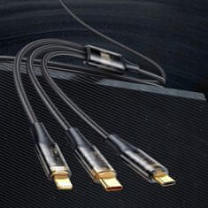 Mcdodo MCDODO 3V1 USB KABEL ZA HITRO POLNJENJE USB-C LIGHTNING MICRO USB 6A 100W 1M