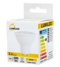 LUMILED 3x Stropna kvadratna halogenska svetilka AMAT-L 115mm + 3x LED žarnica GU10 6W = 60W 580lm 3000K Toplo bela