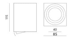 LUMILED 3x Stropna kvadratna halogenska svetilka AMAT-L 115mm + 3x LED žarnica GU10 6W = 60W 580lm 4000K Nevtralno bela