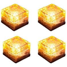 Netscroll 2x solarna LED svetilka v obliki kocke, solarne luči za vrt, potko ali teraso, elegantna razsvetljava vrta, vrtne svetilke na sončno energijo, svetlobni senzor, 8 h svetlobe, IceCubeLights