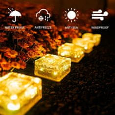 Netscroll 2x solarna LED svetilka v obliki kocke, solarne luči za vrt, potko ali teraso, elegantna razsvetljava vrta, vrtne svetilke na sončno energijo, svetlobni senzor, 8 h svetlobe, IceCubeLights