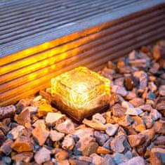 Netscroll 2x solarna LED svetilka v obliki kocke, solarne luči za vrt, potko ali teraso, elegantna razsvetljava vrta, vrtne svetilke na sončno energijo, svetlobni senzor, 8 h svetlobe, IceCubeLights