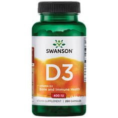 Swanson Vitamin D3 400 IU, 250 kapslí