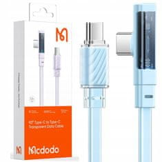 Mcdodo MCDODO KOTNI USB-C KABEL ZA HITRO POLNJENJE USB TIPA C 3A 65W MODRI 1M